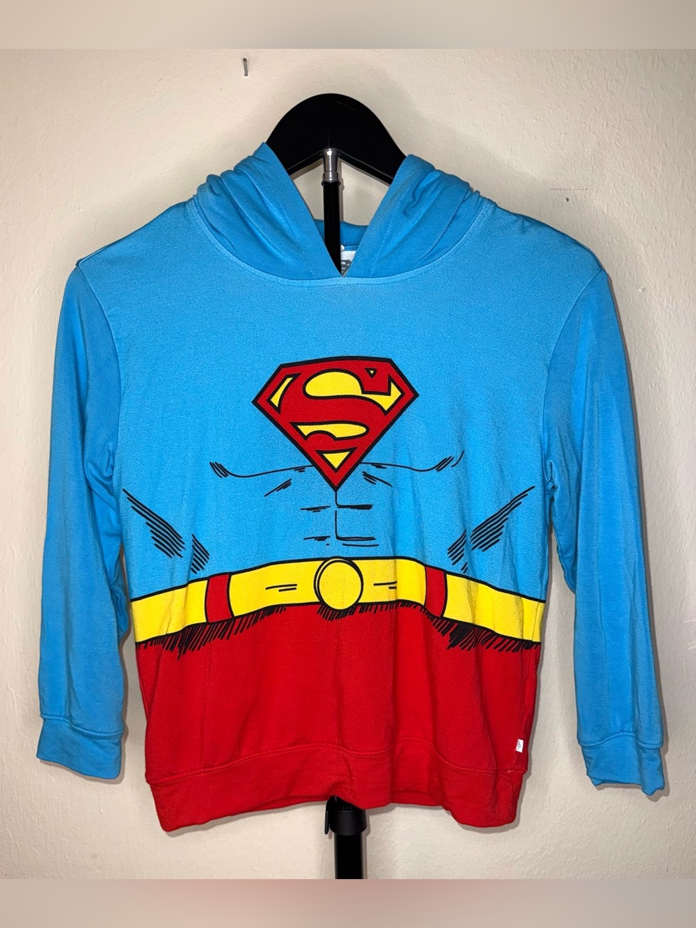 Posh Peanut "I Am Superman" French Terry Pullover Hoodie, size 7/8